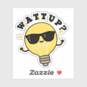 Volgd op Funny Electric Bulb Pun Sticker (Vel)