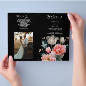 Volgde Romantic Floral Wedding Program Booklet Flyer (Hand)