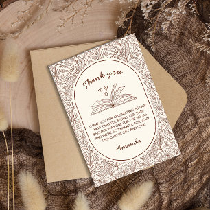 Volgend Hoofdstuk Boek Bloemen Bruine Bruiloftsthe Bedankkaart