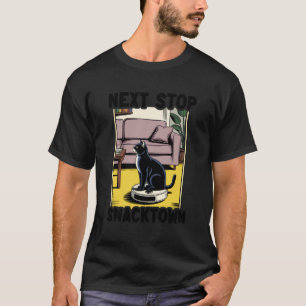 Volgend Stop Snacktown Kat Op Robot Stofzuiger Fu T-shirt