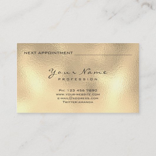 Volgende Appointes Uitbreiding Glitter Gold Afsprakenkaartje (Achterkant)