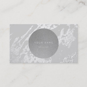 Volgende Benoeming Circle Kraft Silver Grey Marble Afsprakenkaartje