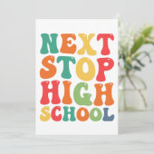 Volgende halte middelbare school Grappige Groovy A Kaart (Staand voorkant)