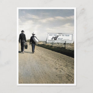 Volgende keer de trein proberen, Mannen lopen, sto Briefkaart