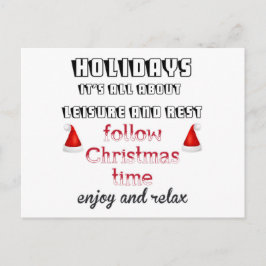 Volgende kerst feestdagenkaart