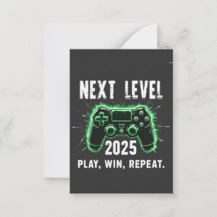 Volgende Level 2025 Play Win Herhaal Grappige Game Notitiekaartje