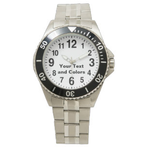 Volgnummers met Jouw tekst en KLEUREN Horloge