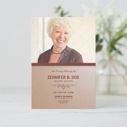 Volgorde van Service Funeral Program Card Kaart (Staand voorkant)