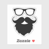 Volgroeide grappige baard man sticker (Vel)