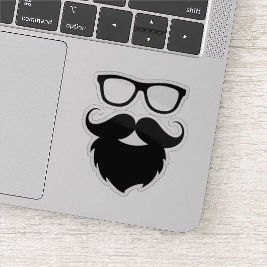 Volgroeide grappige baard man sticker (Detail)