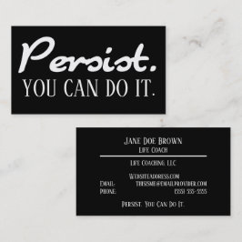 Volhouden Je kunt het doen Life Coach Witte Sjablo Visitekaartje