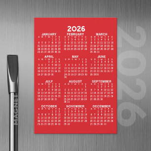 Voljaar Uitzicht Kalender Basis Rode Magnetische K Uitnodiging