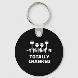 Volkomen cranked grappige monteur auto motor humor sleutelhanger
