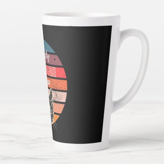 Volkomen kattenvibes - grappige kattenliefhebber latte mok (Rechts)