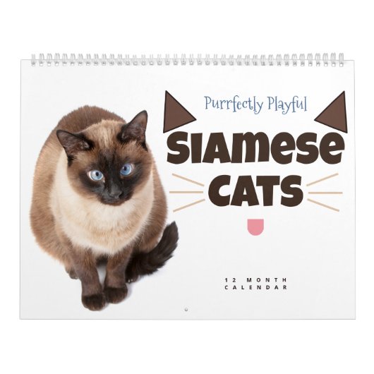 Volkomen speels: Siamese katten Kalender (Hoes)