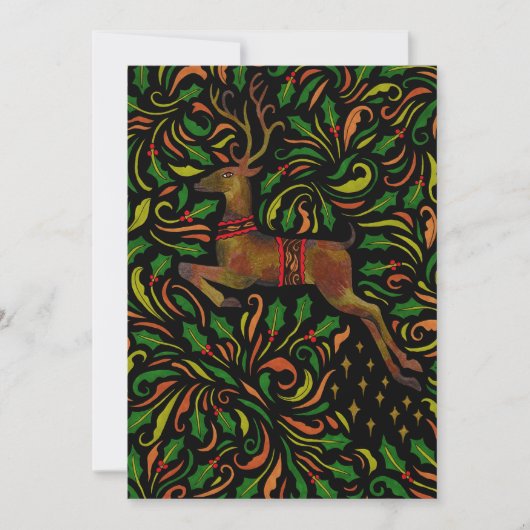 Volks Kunst Rendier Kerstkaart (Voorkant)