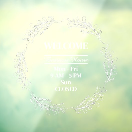 Volksbloemen Krans Bedrijfs Winkel Openingstijden Raamsticker (Vel 3)