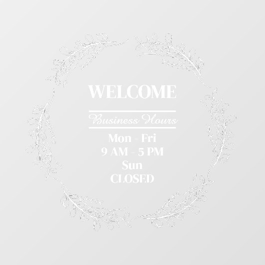 Volksbloemen Krans Bedrijfs Winkel Openingstijden Raamsticker (Vel)