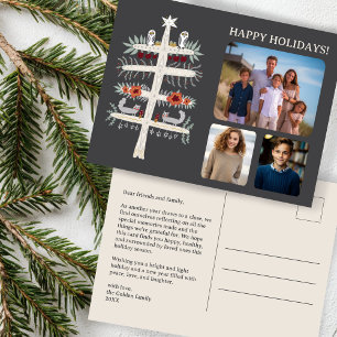 Volksboom van het Leven Kerstvakantie CUSTOM 3 Fot Briefkaart