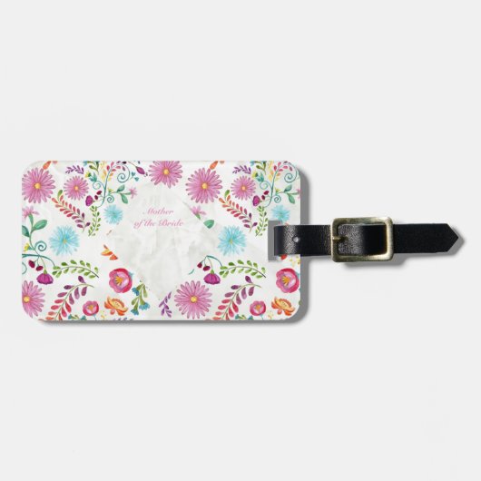 Volkse bloemen bruid-moeder geschenk- Aanpasbaar Bagagelabel (Voorkant horizontaal)