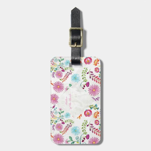 Volkse bloemen bruid-moeder geschenk- Aanpasbaar Bagagelabel (Voorkant verticaal)