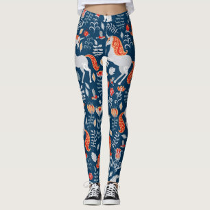 Volksfantasie: Eenhoorns, Konijnen, Vogels Leggings