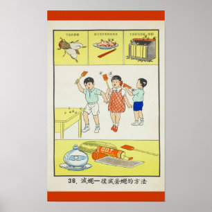 Volksgezondheid, gevechtsvliegen, Taiwan 1959 Poster