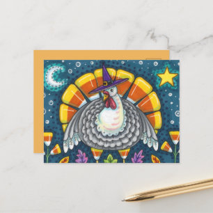 VOLKSKUNST CANDY CORN KALKOOEN PELGRIM, THANKSGIVI BRIEFKAART