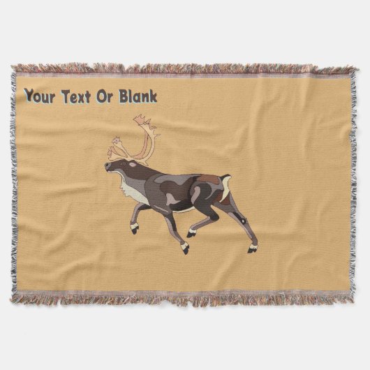 Volkskunst Caribou/rendieren Deken (Voorkant)