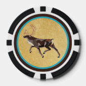 Volkskunst Caribou/rendieren Poker Chips (Voorkant)