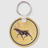 Volkskunst Caribou/rendieren Sleutelhanger (Voorkant)