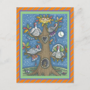 VOLKSKUNST KALKOEN BOOM, THANKSGIVING KREKEL HUMOR BRIEFKAART