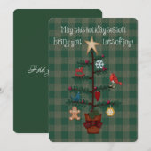 Volkskunst Kerstboom Feestdagenkaart (Voorkant / Achterkant)