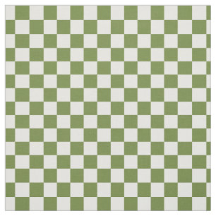 Volkskunst Olijf Schaakbord - Groen & Ivoorkleurig Stof
