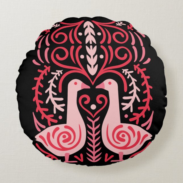 Volkskunst V.01 Rond Kussen (Voorkant)