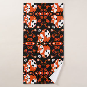 Volkskunst Vos Print Decoratie Badhanddoek