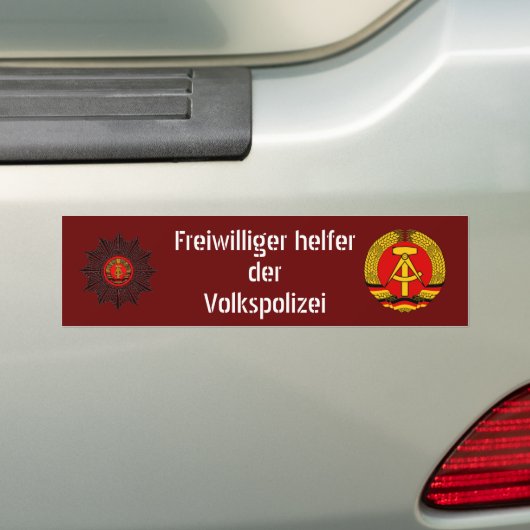 Volkspolizei's helper bumpersticker (Op auto)