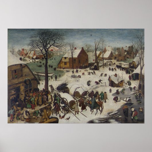 volkstelling in Bethlehem door Pieter Bruegel Poster (Voorkant)