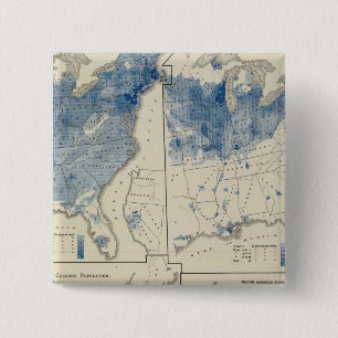 Volkstelling Verenigde Staten Vierkante Button 5,1 Cm