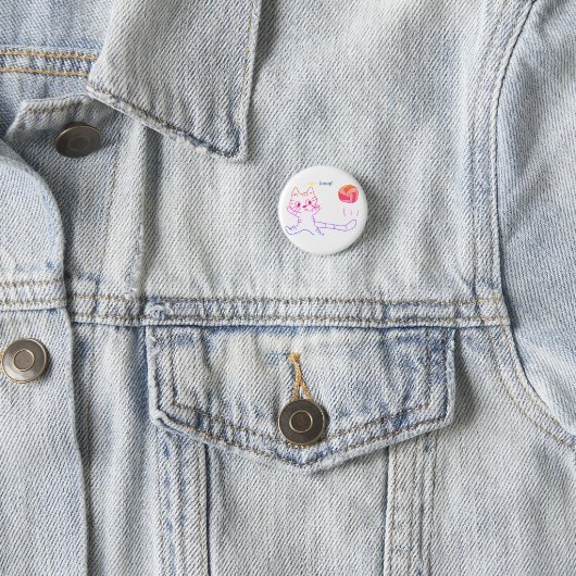 vollayball cat Button2 Ronde Button 3,2 Cm (In situ)