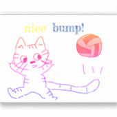 vollayball cat sticker2 sticker (Voorkant)