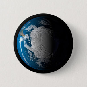 volle aarde met gesimuleerde wolken boven antarcti ronde button 5,7 cm