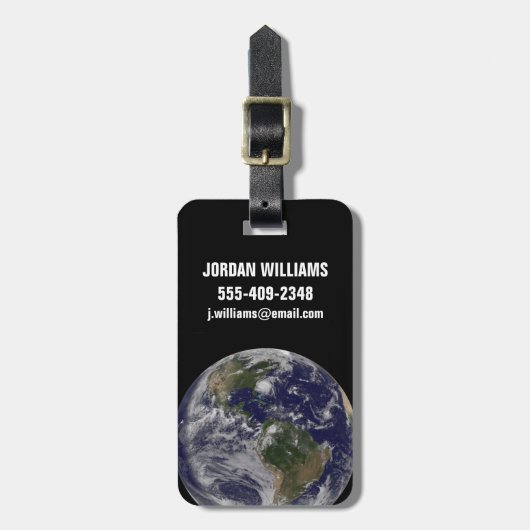 Volle aarde met orkaan Irene aan de oostkust. Bagagelabel (Voorkant verticaal)