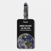 Volle aarde met orkaan Irene aan de oostkust. Bagagelabel (Achterkant verticaal)