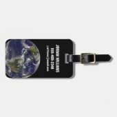 Volle aarde met orkaan Irene over de Bahama's. Bagagelabel (Voorkant horizontaal)