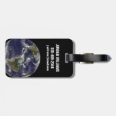 Volle aarde met orkaan Irene over de Bahama's. Bagagelabel (Achterkant horizontaal)