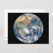 Volle aarde toont het oostelijk halfrond. briefkaart (Voorkant / Achterkant)