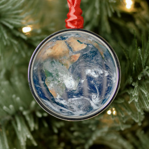 Volle aarde toont het oostelijk halfrond. metalen ornament