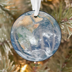 Volle aarde toont het oostelijk halfrond. ornament