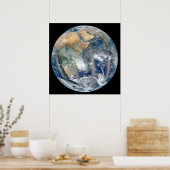 Volle aarde toont het oostelijk halfrond. poster (Keuken)